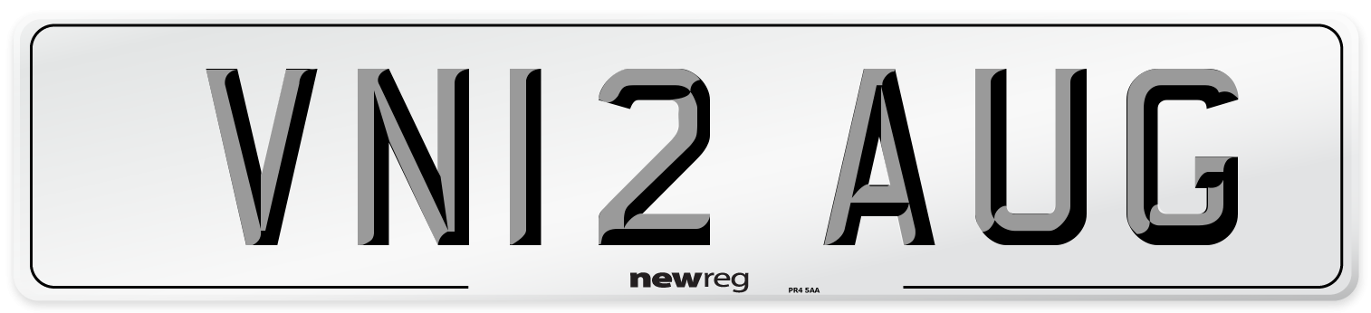 VN12 AUG Number Plate from New Reg